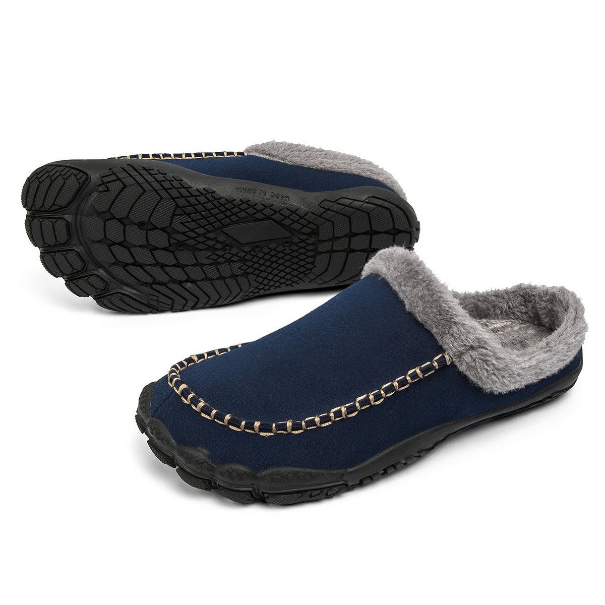 Baruet Men’s Suede Winter Slippers – Warm, Anti-Slip Indoor & Outdoor